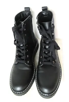 Madden Girl Black Combat Boots Sz 9 Inside Zipper 1.5  Heel • $35