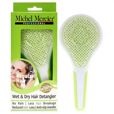 Michel Mercier Wet And Dry Hair Detangler Regular Hair - Green-White Hair Brush • $20.81