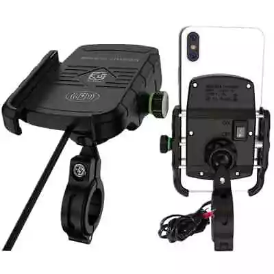 15W Motorcycle Bike Wireless Charger Mobile Phone Bracket Holder Waterproof • £24.99