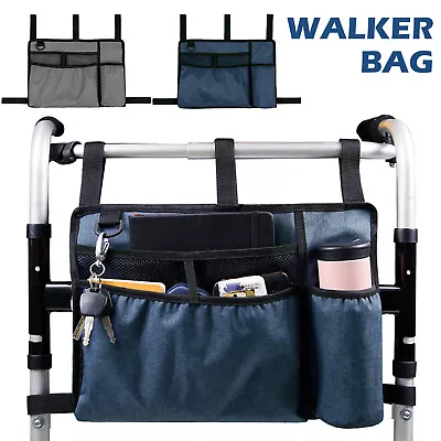 Walker Bag With Cup Holder Large Capacity Storage Pouch Wheelchairs LoJYj • $21.29