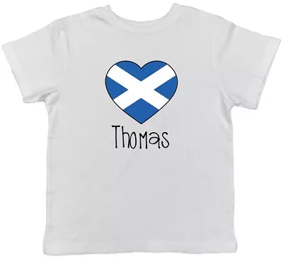 Personalised Football Scotland Flag Childrens Kids T-Shirt Boys Girls • £5.99