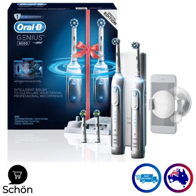 $458.98 • Buy Oral-B Genius 8000 Electric Toothbrush 2-Pack - Silver