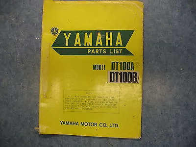 Yamaha Parts List Numbers Manual 1974 Dt100a Dt100b 100  • $149.99