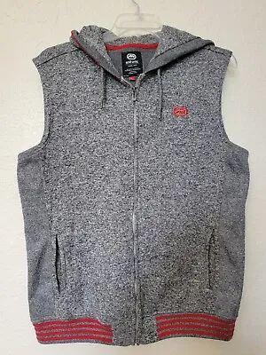 Ecko Unltd Hoodie Gray/Red Full Zip Sleeveless Men's Size Large  • $24.99