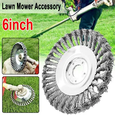 6  Grass Strimmer Trimmer Head Brush Solid Steel Wire Wheel Weed Moss Garden • $29.69