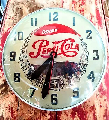 Vintage Original Drink Pepsi Cola 14  Bubble Wall Clock Sign Electric Lighted • $125