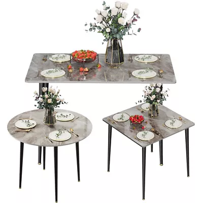 Stunning High Gloss 4-6 Seater Marble Dining Table Kitchen Dinette Table House • $149.90