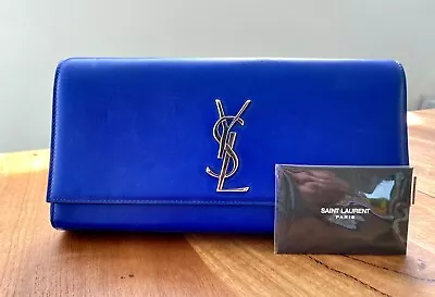 YSL Saint Laurent Leather Clutch Bag Handbag  • $900