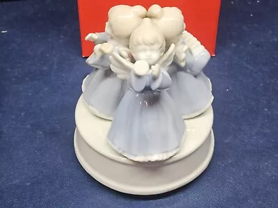 Vintage 3 Angels Porcelain Music Box  We Wish You A Merry Christmas  With Box • $12.99