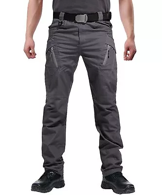 Susclude Men's Tactical Pants Stretch 9 Pockets Rip Stop Lightweight Cargo Work • $7.99