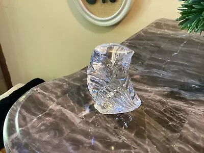 Waterford Crystal Brilliant Owl Figurine 3 1/2  Solid Etched On Bottom • $25