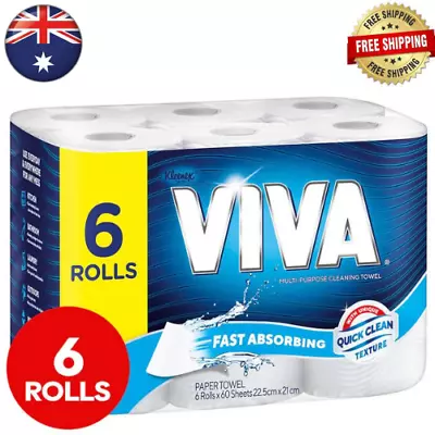 Viva Paper Towel Multipurpose Cleaning Rolls Quick Drying Fast Absorbent 6 Pack* • $12.12