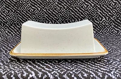 Mikasa NATURAL BEAUTY 1/4 Lb Covered Butter Dish C9000 Brown Trim Speckled Japan • $38.95