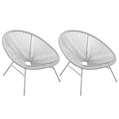  Avo Collection Indoor/Outdoor Modern XL 2-Pack Light Gray Lounge Chair • $233.42