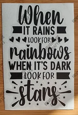 When It Rains Look For Rainbows Stars Bottle Vinyl Decal Sticker  Love   • £1.80