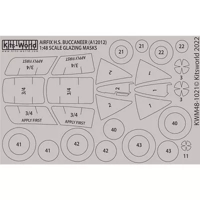 Kits-World KWM481021 H.S. Blackburn Buccaneer Masking Set Airfix 1/48 • £6.95