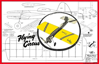 Model Airplane Plans (UC): Megow FLYING CIRCUS 28  .23-.36 (aka Flying Clown) • $14