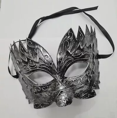 Men's Metallic Silver Or Gold Venetian Masquerade Roman Eye Mask Fancy Dress • £9.99