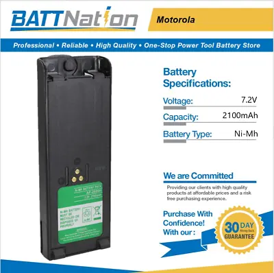 7.2V 2100mAh NiMh Battery For Motorola GP900 HT1000 HT4500 HT6000 JT1000 • $23.45