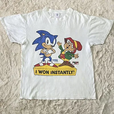 Vintage Sonic The Hedgehog X Keebler Sega Video Game Promo T-Shirt 90s Rare • $120