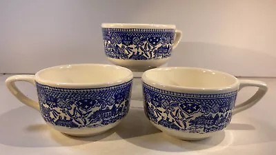 Vintage Blue Willow USA Ironstone Cups Set Of 3  • $20