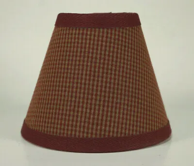 Country Burgundy Mini Check Fabric Chandelier Candle Lampshade Lamp Shade • $12.99