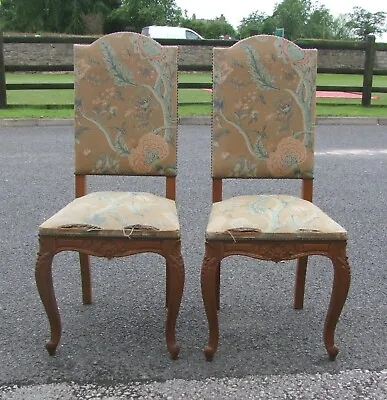 Louis Xv Style French Carved Oak Pair Of Bedroom Chairs -  (conpbc12) • £295