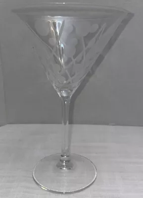 Mikasa Cheers Etched Martini Glass Bubble Stripes Polka Dot Barware XL 10 Oz • $12.94