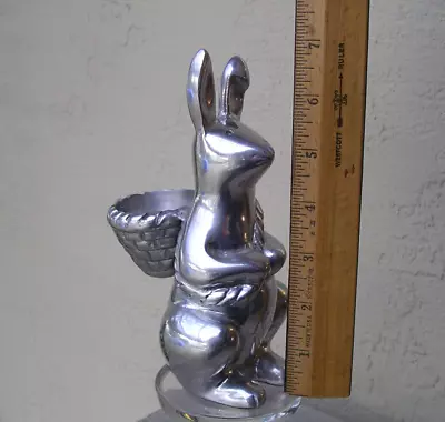 Pottery Barn Rabbit Votive Holder 7  T India Metal Easter Bunny Egg Holder Decor • $10