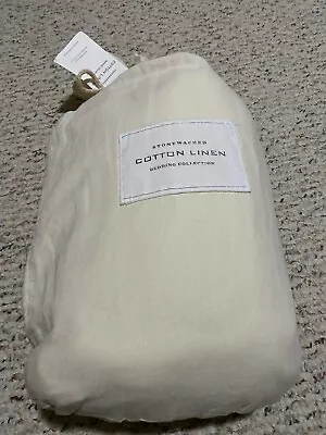 Restoration Hardware Stonewashed Cotton Linen Twin Size Sheet Set Ivory New  • $166.49