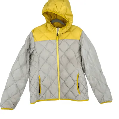 Eddie Bauer EB 550 Down 1936 Skyliner Quilted Jacket Gray Yellow XL Remake • $30