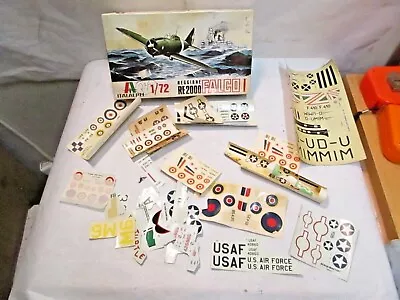 Vintage Airplane Model Kit Decals With Italaerei RE2000 Falco I Empty Box  • $14.99