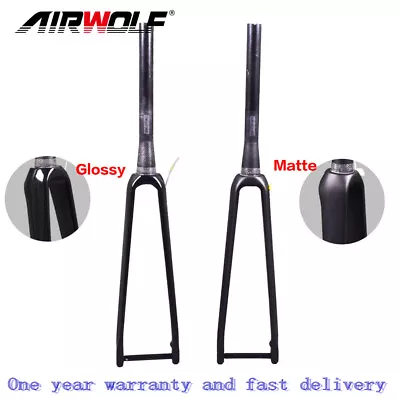 £95.99 • Buy AIRWOLF Carbon Road Fork Disc 700c Rigid Bike Forks 1-1/8 To 1-1/2 100*12mm