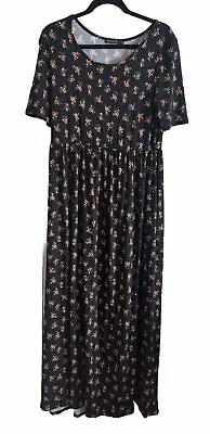 Mikarose Black Floral Maxi Dress Size Large • $15