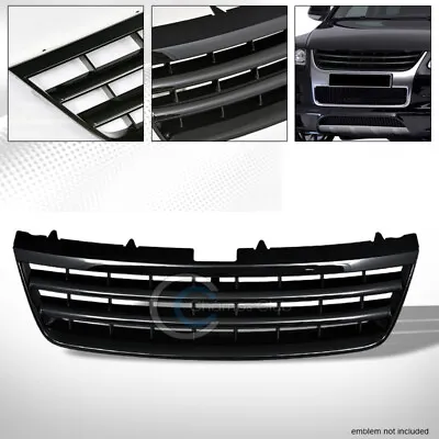 Fits 03-07 VW Touareg Glossy Blk Horizontal Front Hood Bumper Grill Grille Guard • $43.95