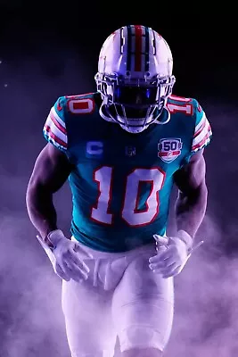 Miami Dolphins Tyreek Hill Poster Wall Art Decor Photo Print 16x24 20x30 24x36 • $20.99