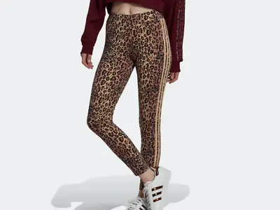 Adidas Originals 3 Stripes Leopard Print 7/8 Leggings Bnwt  Uk 812161820xxl • $36.04