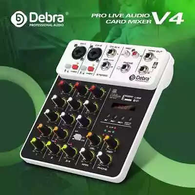 Debra V4 USB/Bluetooth Audio Mixer (4 Channel) • £37.95