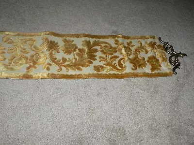 Antique Vintage Gold Belgium Tapestry With Brass Decorative Ends • $50