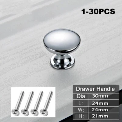 £5.98 • Buy Polished Chrome Door Knobs Cupboard Drawer Knob Furniture Handle Kitchen Cabinet
