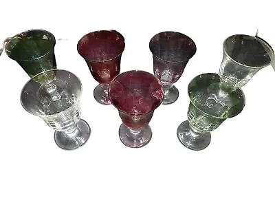 Vintage Wine And Water Goblets Multi Color Set Of 7 • $19.99
