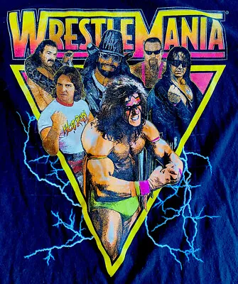 Wrestlemania Macho Man Ultimate Warrior WWE WWF Retro T-Shirt Medium • $14.27