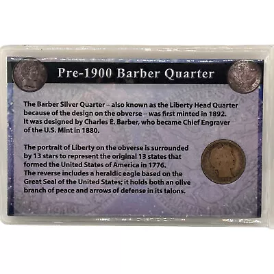 Pre 1900 Barber Quarter Liberty Quarter Collectible Coin • $12.99