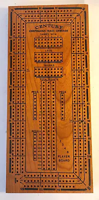 Crisloid Century Cribbage Board Continuous Track 3 Player 1018 Vtg 1960 All Pegs • $38.99