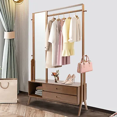 Entryway Shoe Storage Unit Hallway Hall Tree Coat Rack Hanger Bench W/ Mirror  • $225