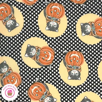 Moda KITTY CORN 31171 17 Black Orange Cats URBAN CHICKS Quilt Fabric HALLOWEEN • $5.95