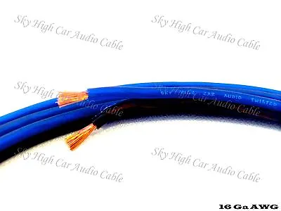 100 ' Feet TRUE 16 Gauge AWG BL/BK Speaker Wire Car Home Sky High Car Audio Ft • $23.95