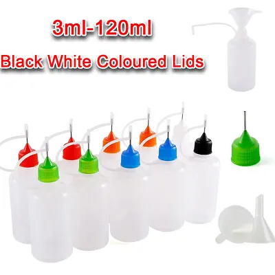 5ML-120ML Needle Tip Empty Plastic Dropper Glue Bottles LDPE Mixed Wholesale • £3.36