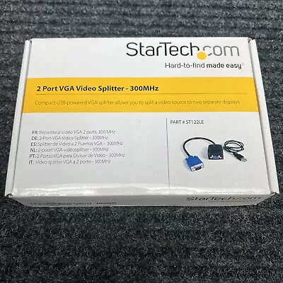 New Startech St122le 2 Port Vga Video Splitter 300 Mhz Wired • $10