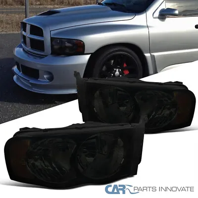 Fits 02-05 Dodge Ram 1500 2500 3500 Euro Replacement Smoke Lens Headlights Lamps • $65.95